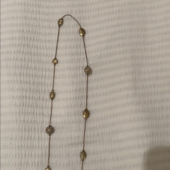Long Necklace with Rhinestones - Picture 2 of 3